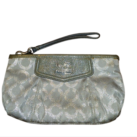 Coach Silver and Gray Clutch Wristlet - Picture 1 of 6
